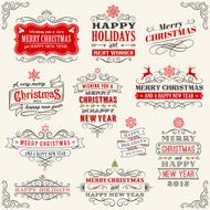 Vintage Vector Christmas labels
