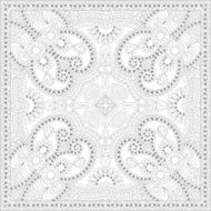 unique coloring book square page for adults - floral authentic N4