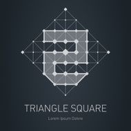 Modern stylish low poly logo with number 2