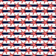 Seamless pattern with starfish Vector background