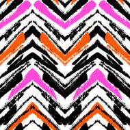 Multicolor hand drawn pattern with zigzag lines