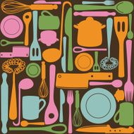 Kitchen utensils - seamless pattern