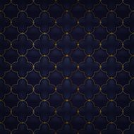 Quilted simple arabesque seamless pattern Black color