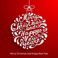 Xmas greeting card with abstract doodle Christmas ball