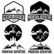 set of vintage labels mountain adventure