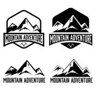 set of vintage labels mountain adventure N2