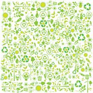 Green icons on background