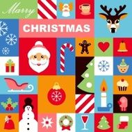 Christmas icons background