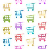 Shopping Carts Seamless Texture Colorful