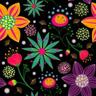 Colorful Flower Seamless Pattern Background