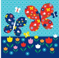butterflies and tulips