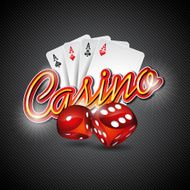 illustration on a casino theme with dices and poker cards