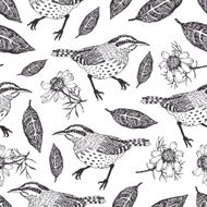 Birds and leaves background