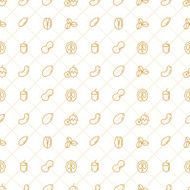 Nuts Seamless Pattern - Stock Vector