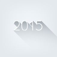 Flat style number 2015 with shadow