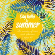 Color palm leaves frame for your text Flat style