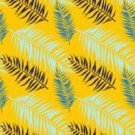 Seamless color palm leaves pattern Flat style N10