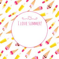 Colorful ice cream vector design card