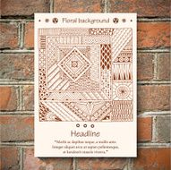 Tribal ethnic floral doodle pattern on brick wall background N2