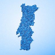 Portugal Map Triangle Pattern Blue