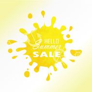 Sale label advertising design with yellow light hot watercolor s