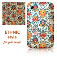Set of seamless texture and phone cover decorated