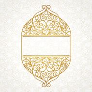 Filigree vector line art frame in Eastern style