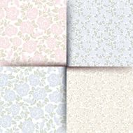 Set of seamless floral patterns Vector illustration