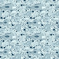 Fish doodle seamless