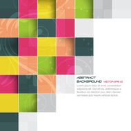Abstract colorful background with square and floral pattern