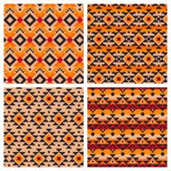 Geometric ethnic aztec mexican seamless patterns