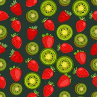 Seamless colorful background made of strawberry and kiwi