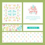 Set of spring greeting cards invitations brochures banners