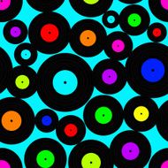 Seamless pattern of vinyl discs