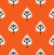Thanksgiving red seamless pattern with leaves