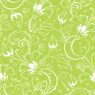 vector bright green floral seamless pattern background