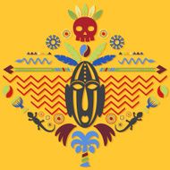 African Abstract Tribal Illustration N7