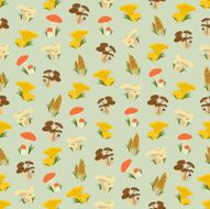 Seamless colorful background made of different kind mushrooms