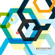Vector background of large colored hexagons eps