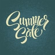 Summer sale Original handwritten calligraphy Grungy background