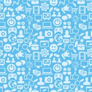 Vector seamless pattern with social media icons N2