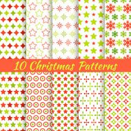 Christmas different vector seamless patterns (tiling)
