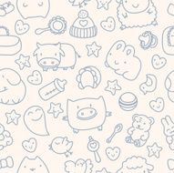 seamless pattern with cute cartoon animals N2