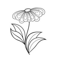 Vector Beautiful Decorative Contour Flower