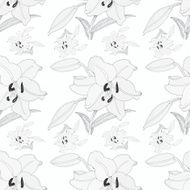 Seamless background of watercolor flowers Lilies flowers N3