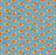 Seamless colorful background made of goldfish in flat design