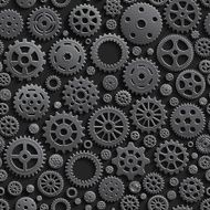 Creative Black Gears 3d Seamless Pattern Background