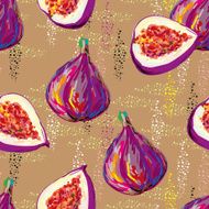 Seamless elegant pattern with tasty fig