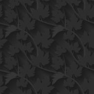 Black Vector seamless pattern with leaves and vine