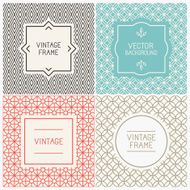 Vector mono line graphic design templates